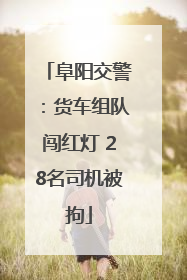 阜阳交警：货车组队闯红灯 28名司机被拘