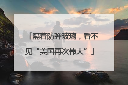 隔着防弹玻璃，看不见“美国再次伟大”