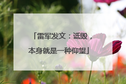 雷军发文：诋毁，本身就是一种仰望