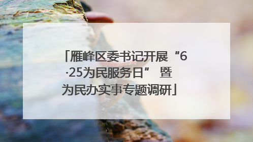 雁峰区委书记开展“6·25为民服务日” 暨为民办实事专题调研