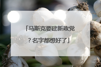 马斯克要建新政党？名字都想好了