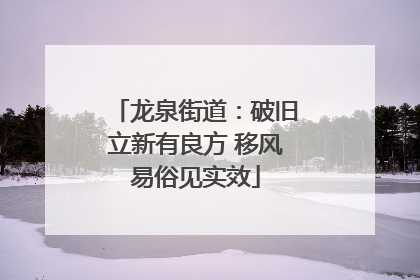 龙泉街道：破旧立新有良方 移风易俗见实效