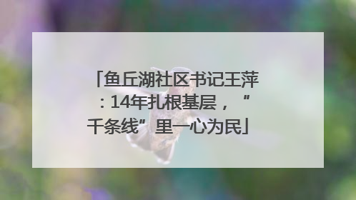 鱼丘湖社区书记王萍：14年扎根基层，“千条线”里一心为民