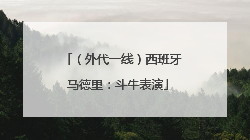 （外代一线）西班牙马德里：斗牛表演