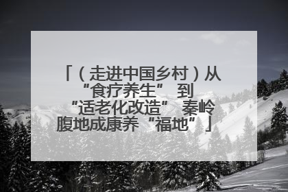 （走进中国乡村）从 “食疗养生” 到 “适老化改造” 秦岭腹地成康养“福地”