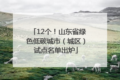 12个！山东省绿色低碳城市（城区）试点名单出炉