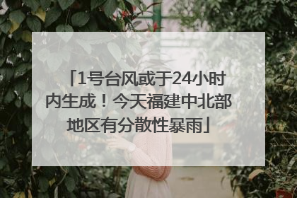 1号台风或于24小时内生成！今天福建中北部地区有分散性暴雨