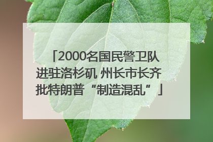 2000名国民警卫队进驻洛杉矶 州长市长齐批特朗普“制造混乱”
