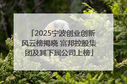 2025宁波创业创新风云榜揭晓 富邦控股集团及其下属公司上榜