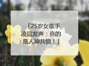 25岁女歌手凌晨发声：真的是人神共愤！