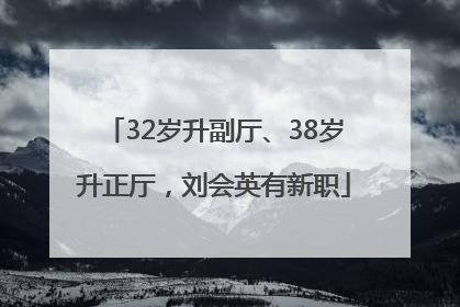 32岁升副厅、38岁升正厅，刘会英有新职