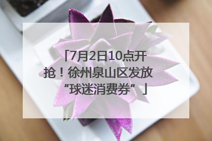 7月2日10点开抢！徐州泉山区发放“球迷消费券”