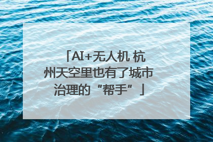 AI+无人机 杭州天空里也有了城市治理的“帮手”